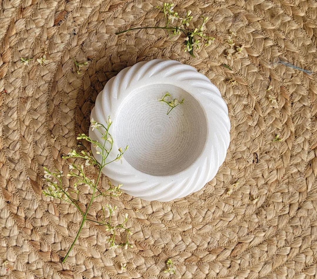 marble spiral design 6" urli for fruits/home décor/gift item/snacks